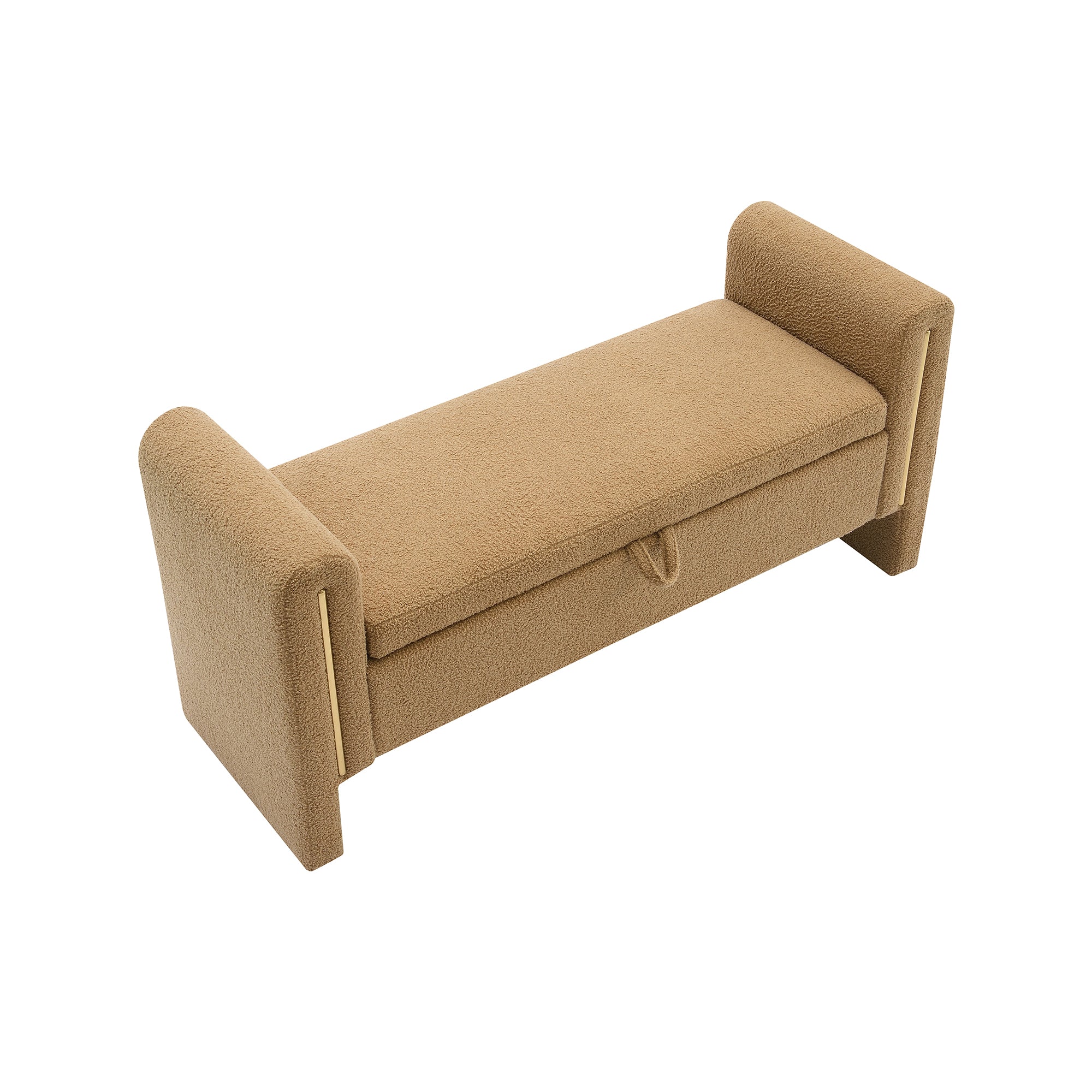 Modern Teddy Bed End Bench with Arms and Storage