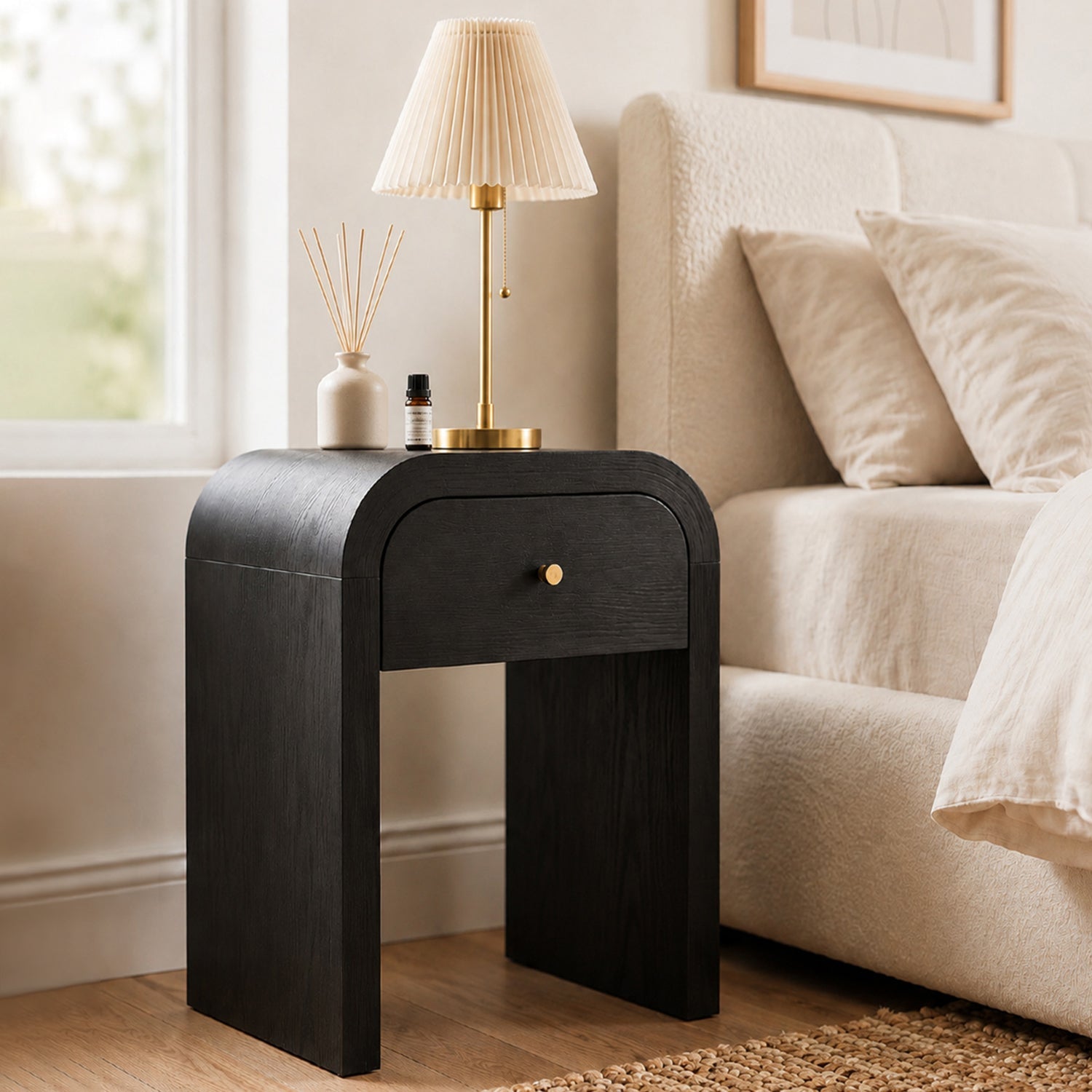 Curved Bedside Side Table