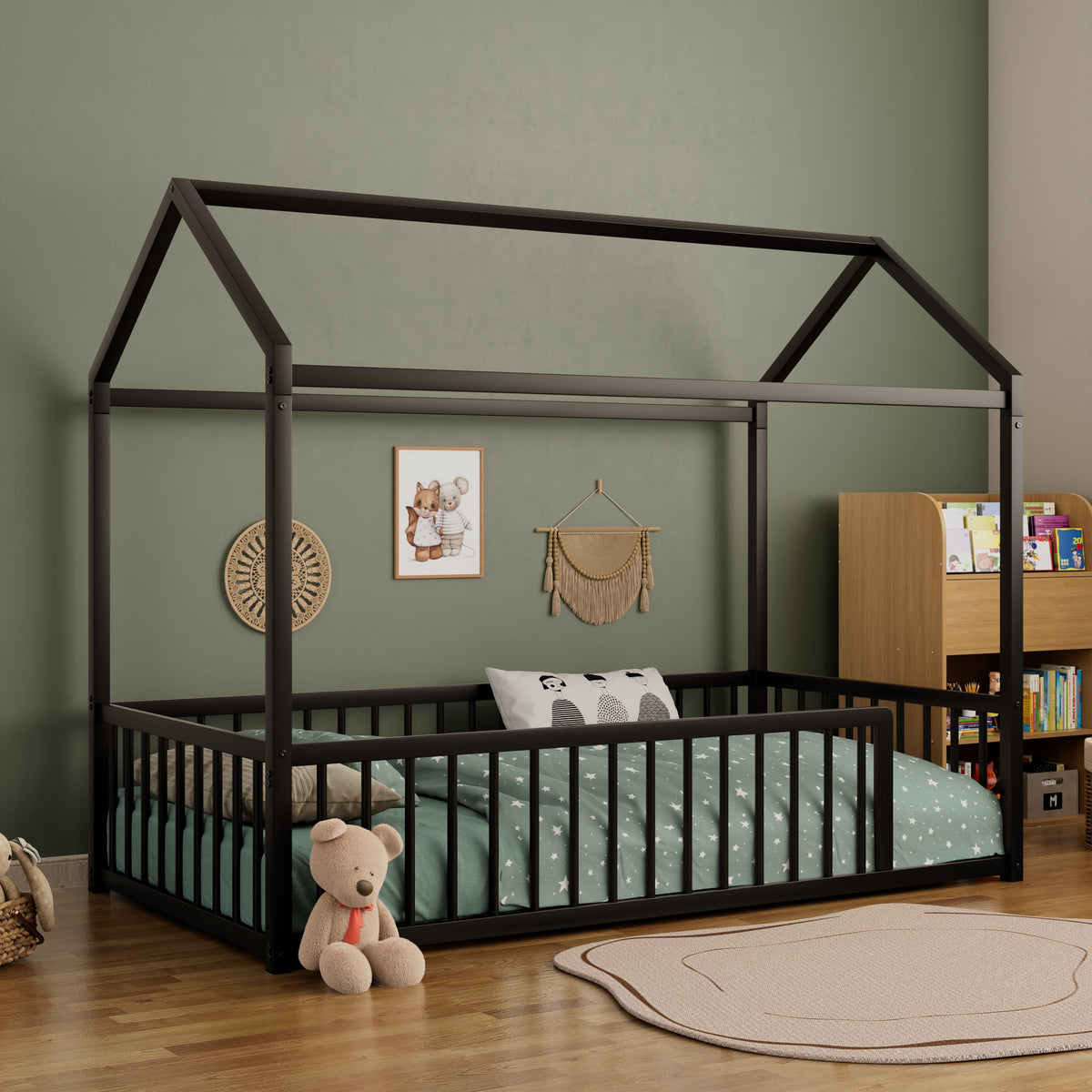 Twin Size Montessori Style Metal Floor Bed Frame