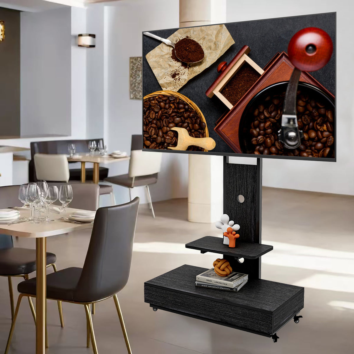 TV Stand with Push-Pull Drawer for Living Room, Bedroom, Offices