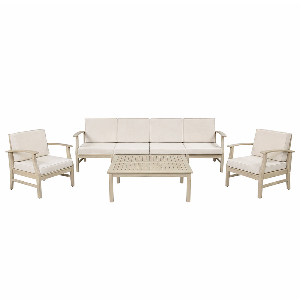 Perla Patio Conversation Set with Sofa, Club Chairs, and Coffee Table