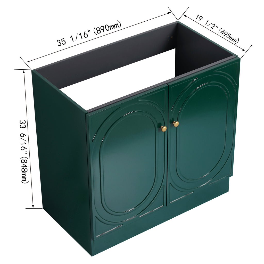 36" Freestanding Bathroom Vanity with 2 Soft-Close Cabinet Doors