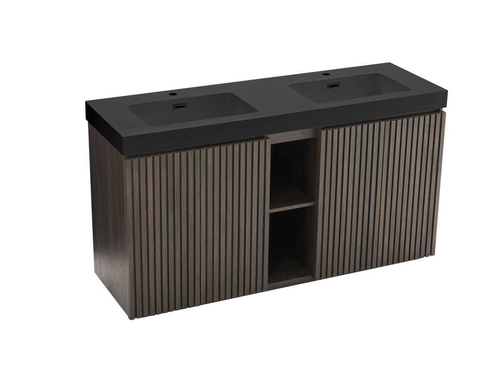 Galan 60" Smoked Bathroom Vanity