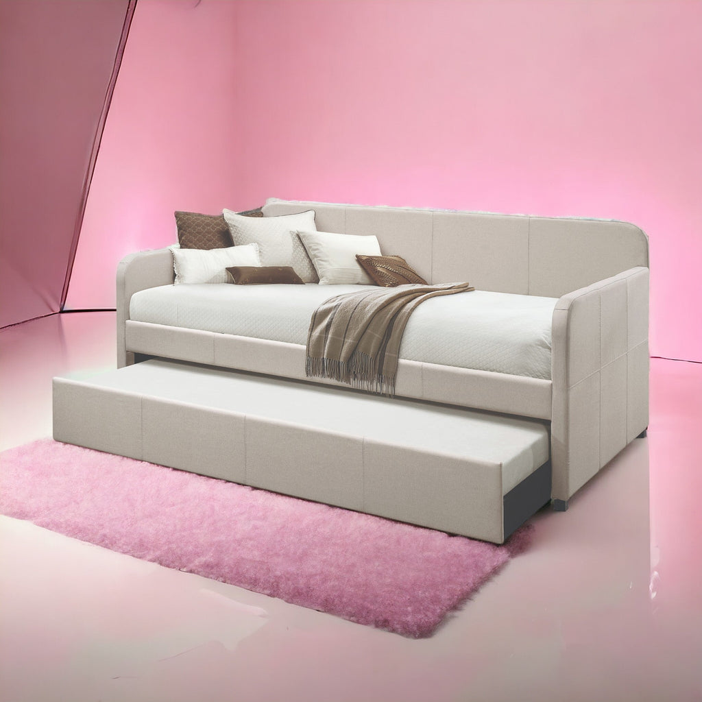 Jagger Fog Fabric Daybed With Trundle (Twin)