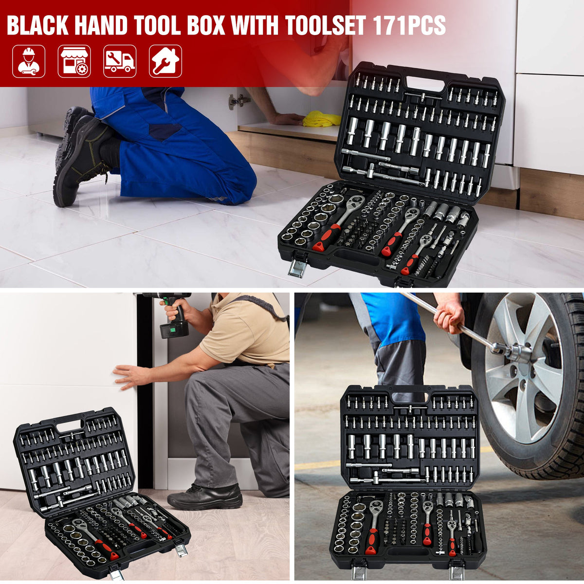 171-Piece Socket and Ratchet Wrench Tool Set