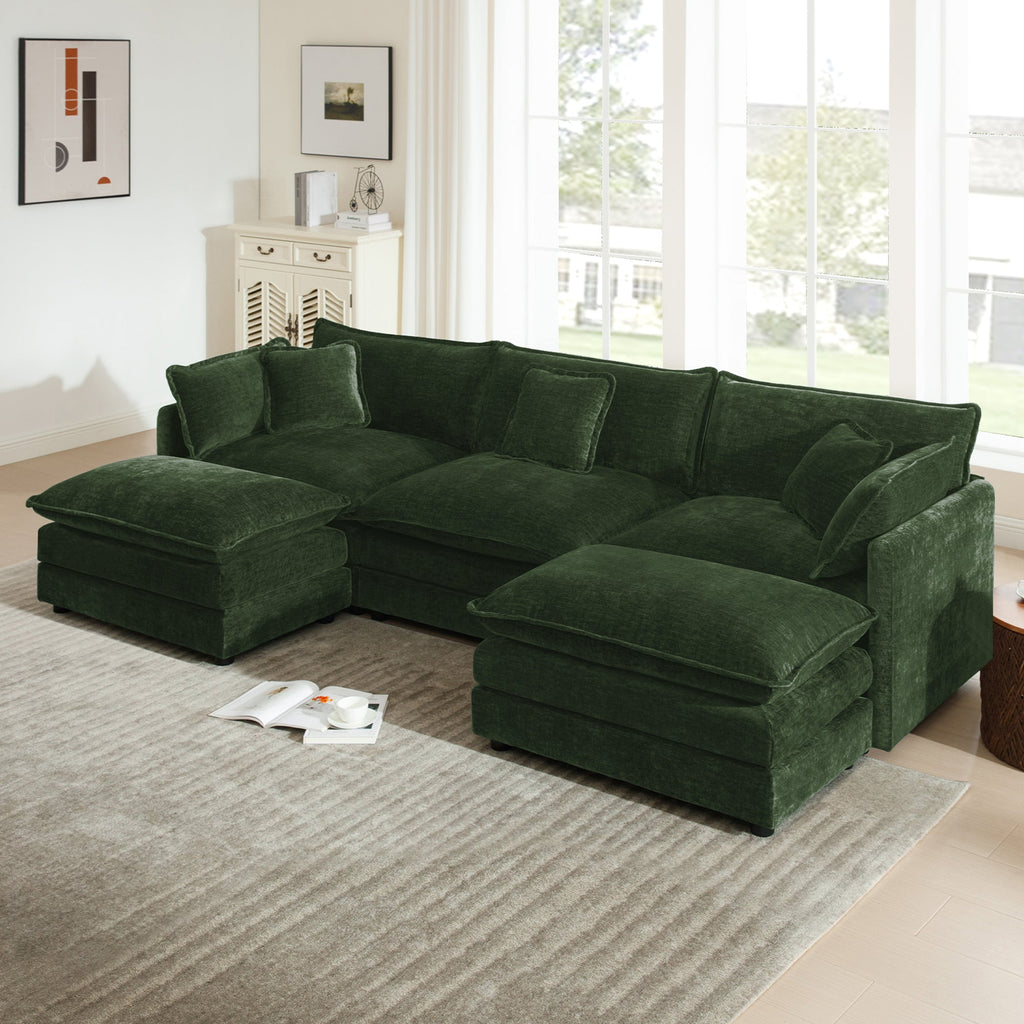 U-Shaped Sectional Sofa w/Reversible Footrest