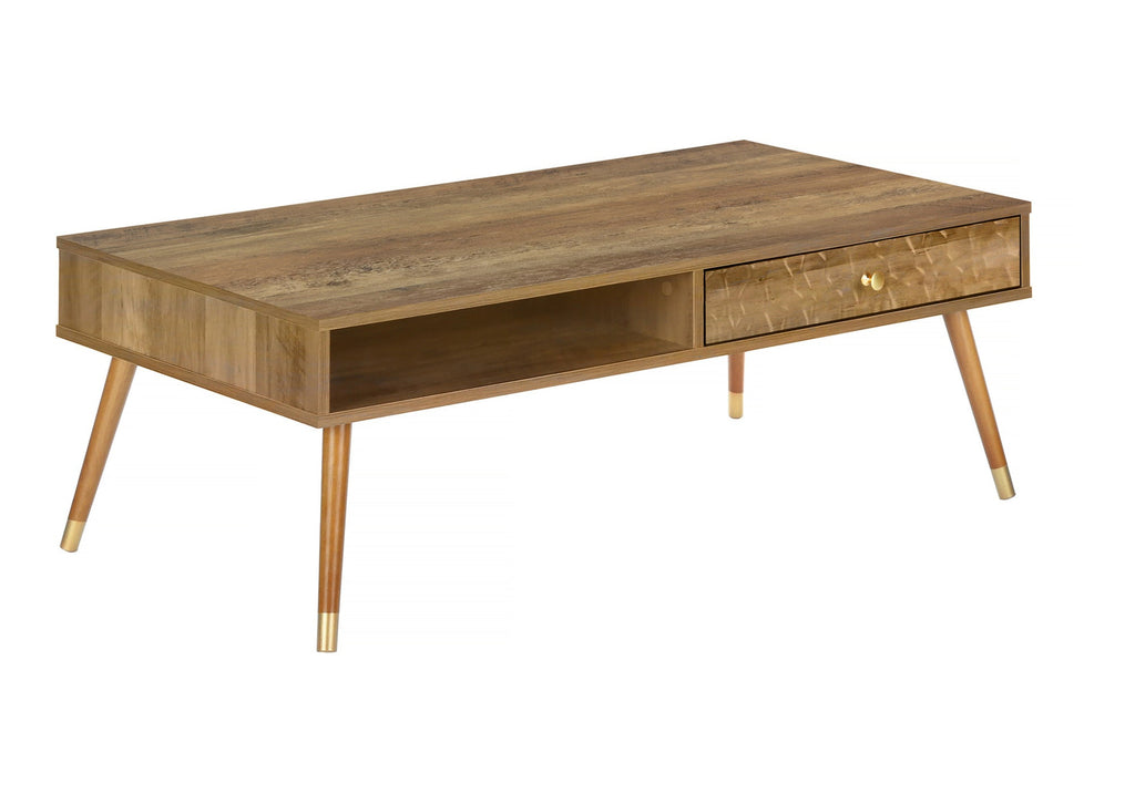 Mid-Century Modern Rectangular Coffee Table with Storage