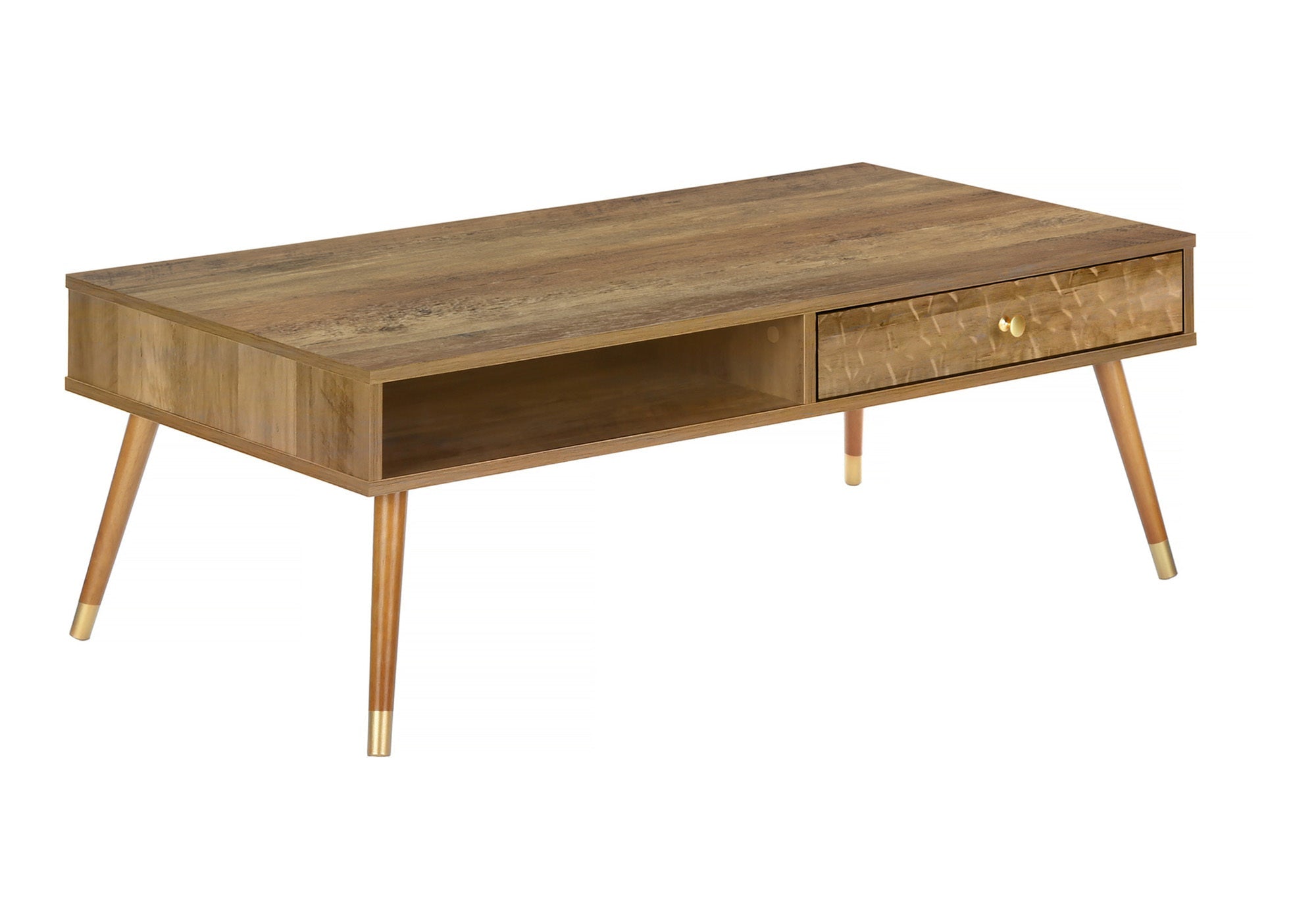 Mid-Century Modern Rectangular Coffee Table with Storage