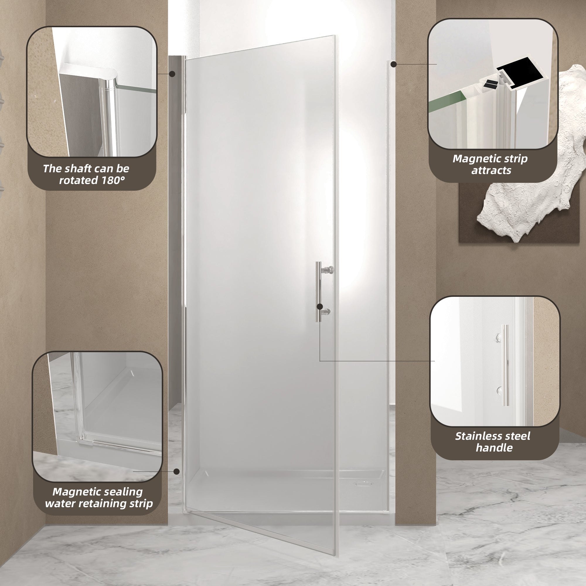 37-36"x 72" Pivot Shower Door