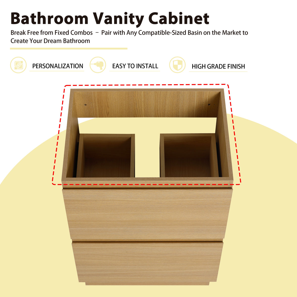 24" Bathroom Vanity with Double Drawer
