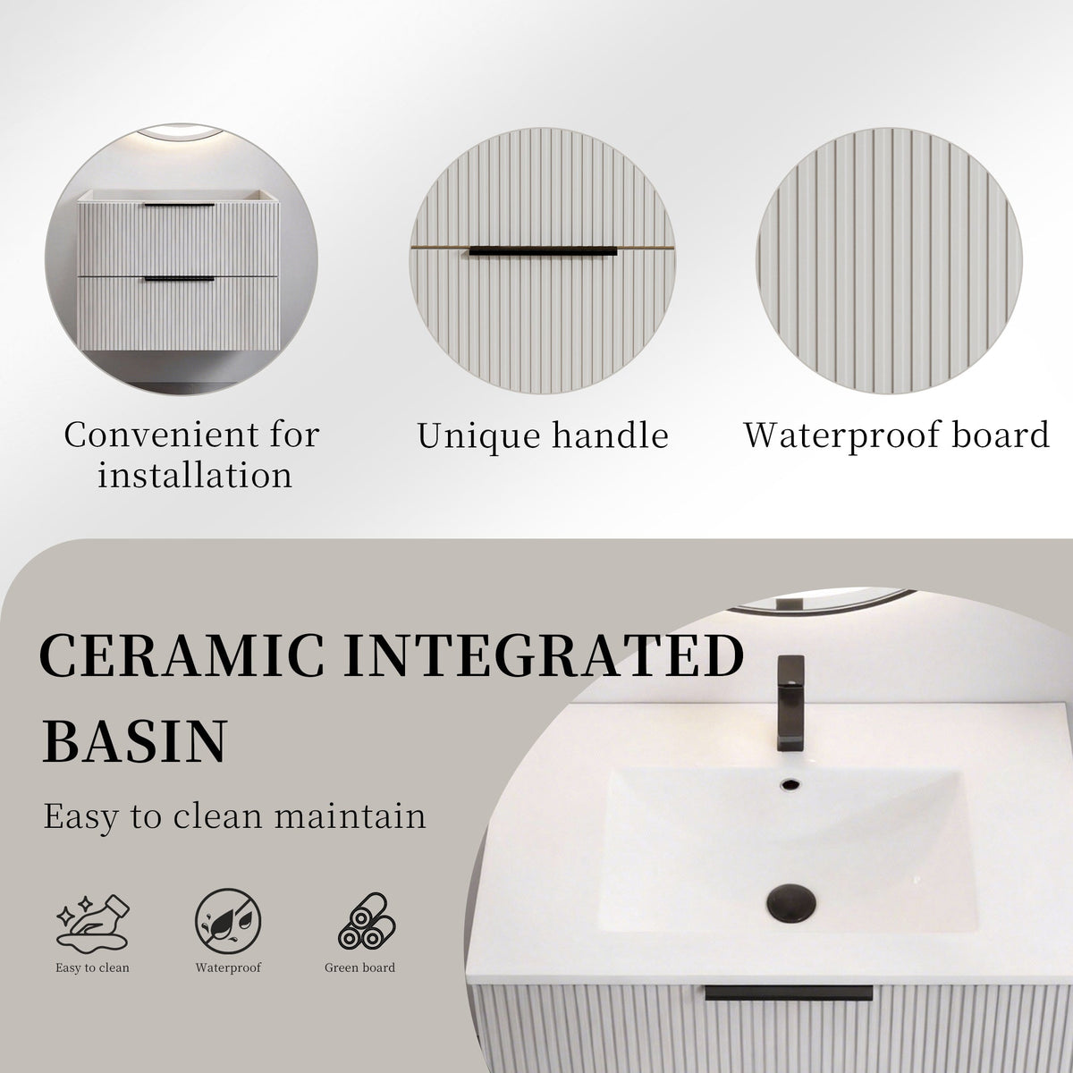 30 Inch Bathroom Vanity Cabinet With Ceramic Sink