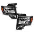 ANZO 2009-2013 Ford F-150 Crystal Headlight  Black Amber 111428