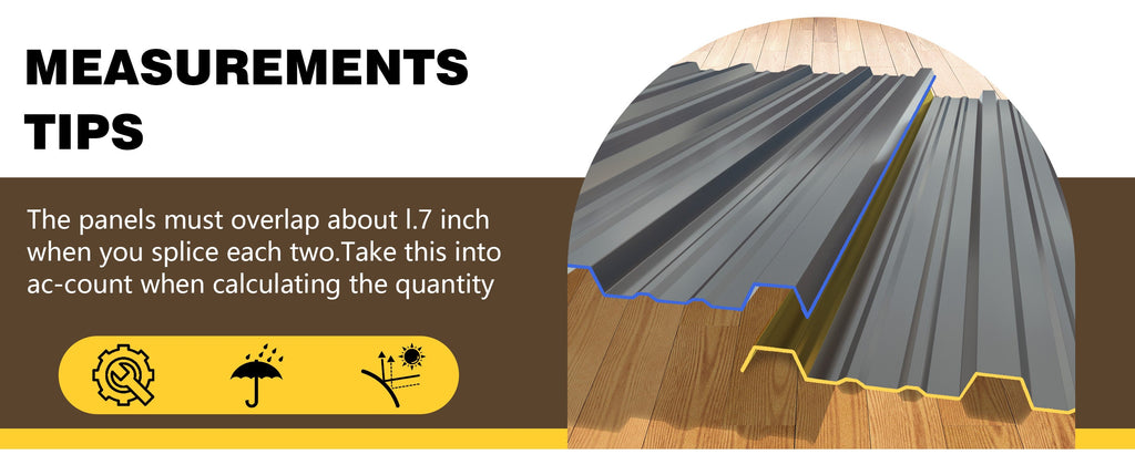 10 Pcs Metal Roofing Panels - Corrugated Galvanized Steel