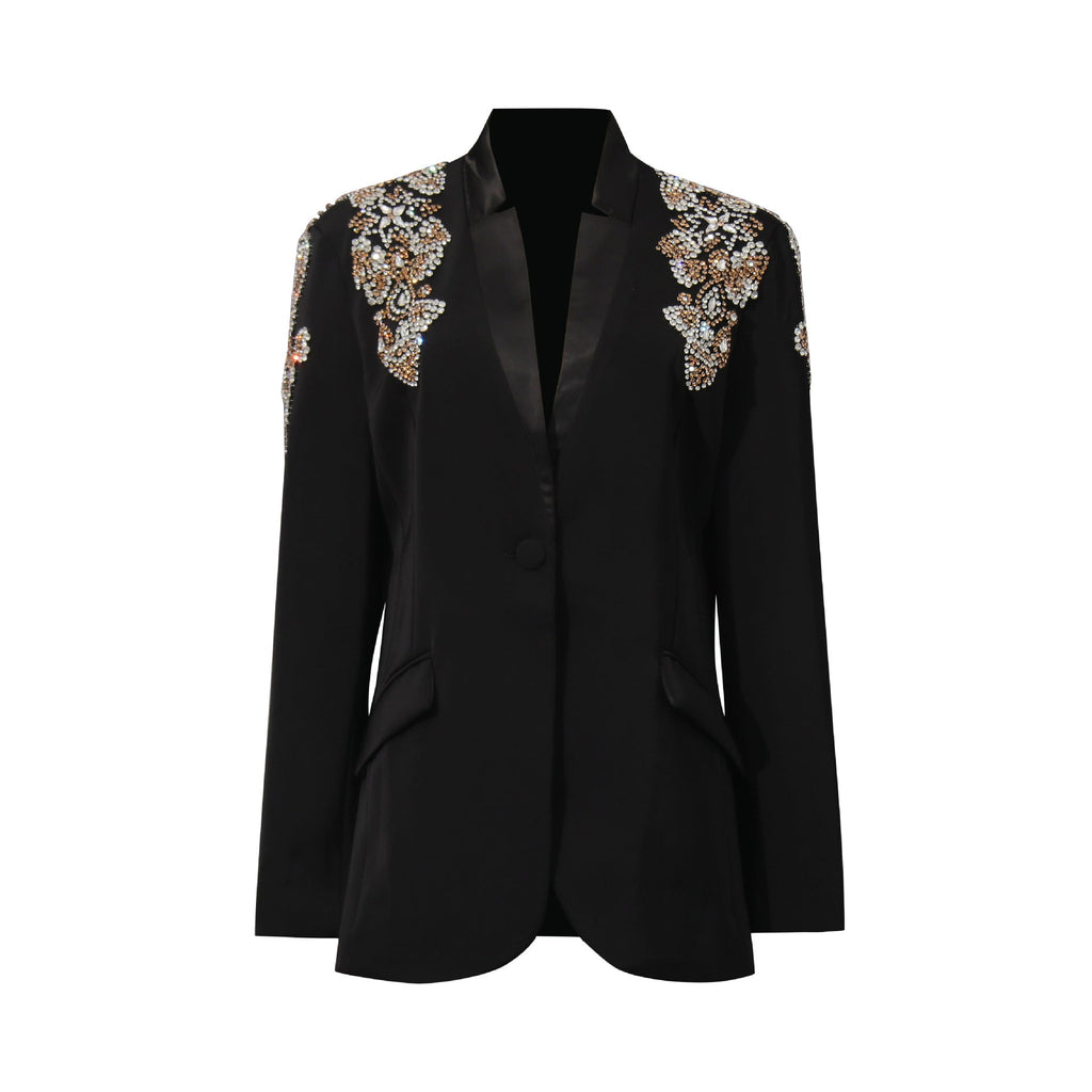 Heavy-duty Diamond-embellished Womens Blazer