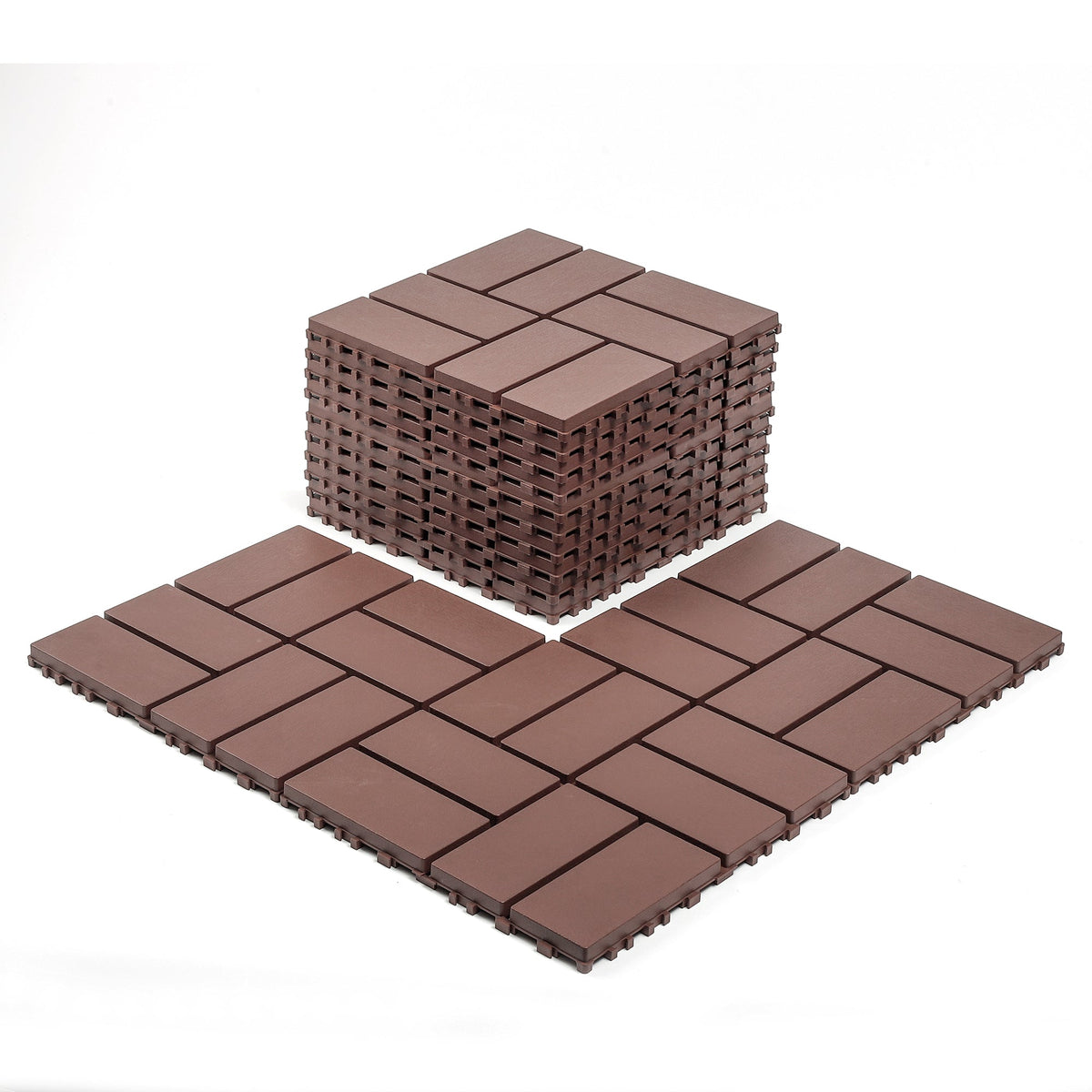 Plastic Interlocking Decking Tiles - 44 Packs