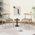 Set of 2 Rubberwood Dining Chairs with Ergonomic Backrest