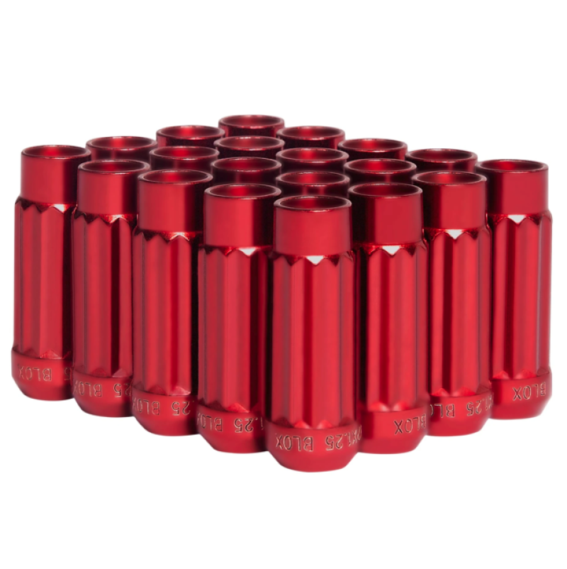 BLOX Racing 12-Sided P17 Tuner Lug Nuts 12x1.25 - Red Steel - Set of 20 BXAC-00145-RD