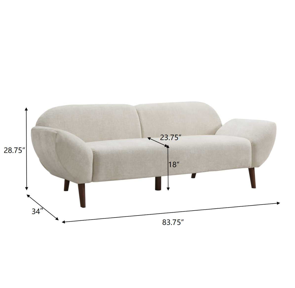Cloud Haven 83.75 in. Curved 3 Seater Modern Upholstered Chenille Sofa