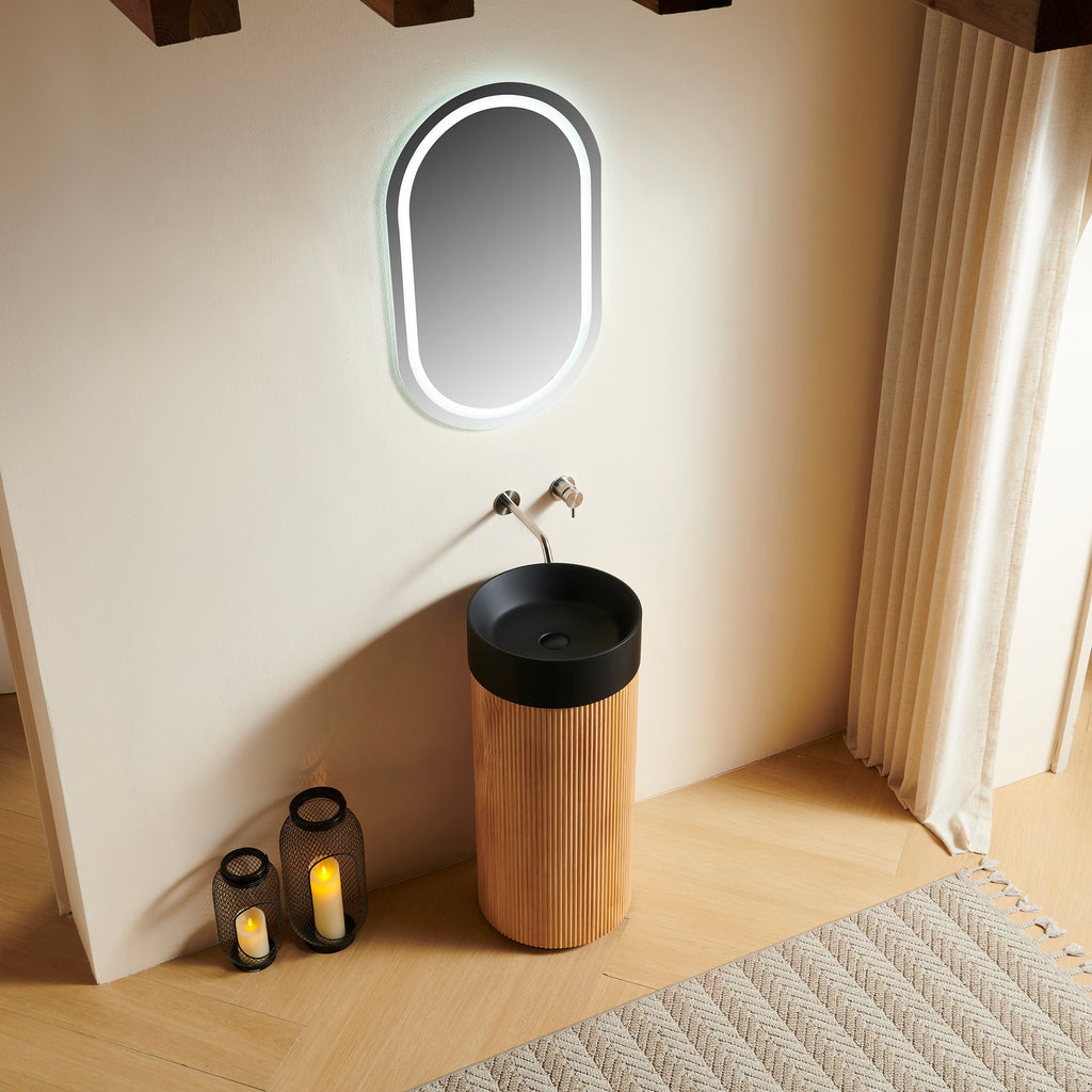 JINBO 16'' Bathroom Round Solid Surface Basin