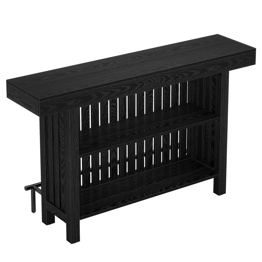 63" Modern Black Home Bar Unit