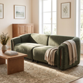 87.4" Modern Minimalist Curved Block Sofa