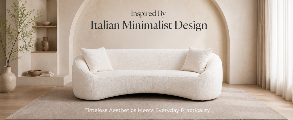 93.31" Minimalist Curved Sofa, 3 Seater