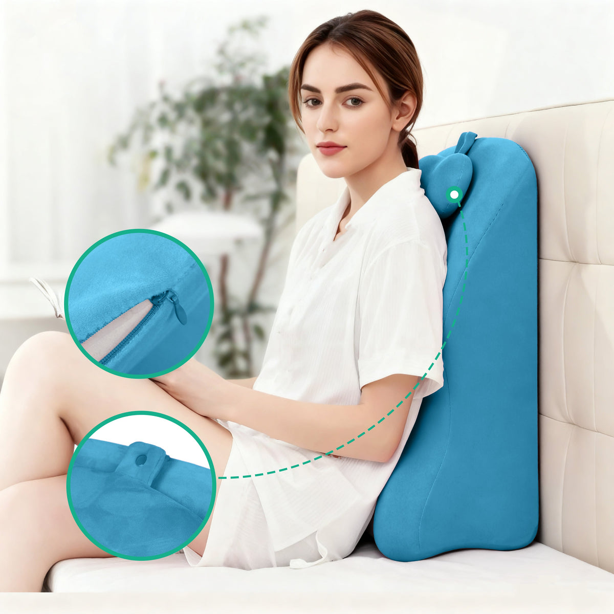 Ergonomic Spinal Posture Support & Multi-Functional Bed Pillow