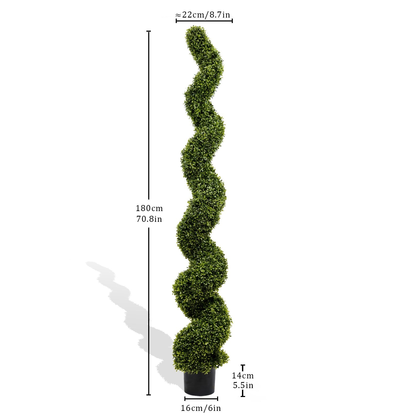 6FT Spiral Topiary Trees Artificial Outdoor Faux Boxwood Plants