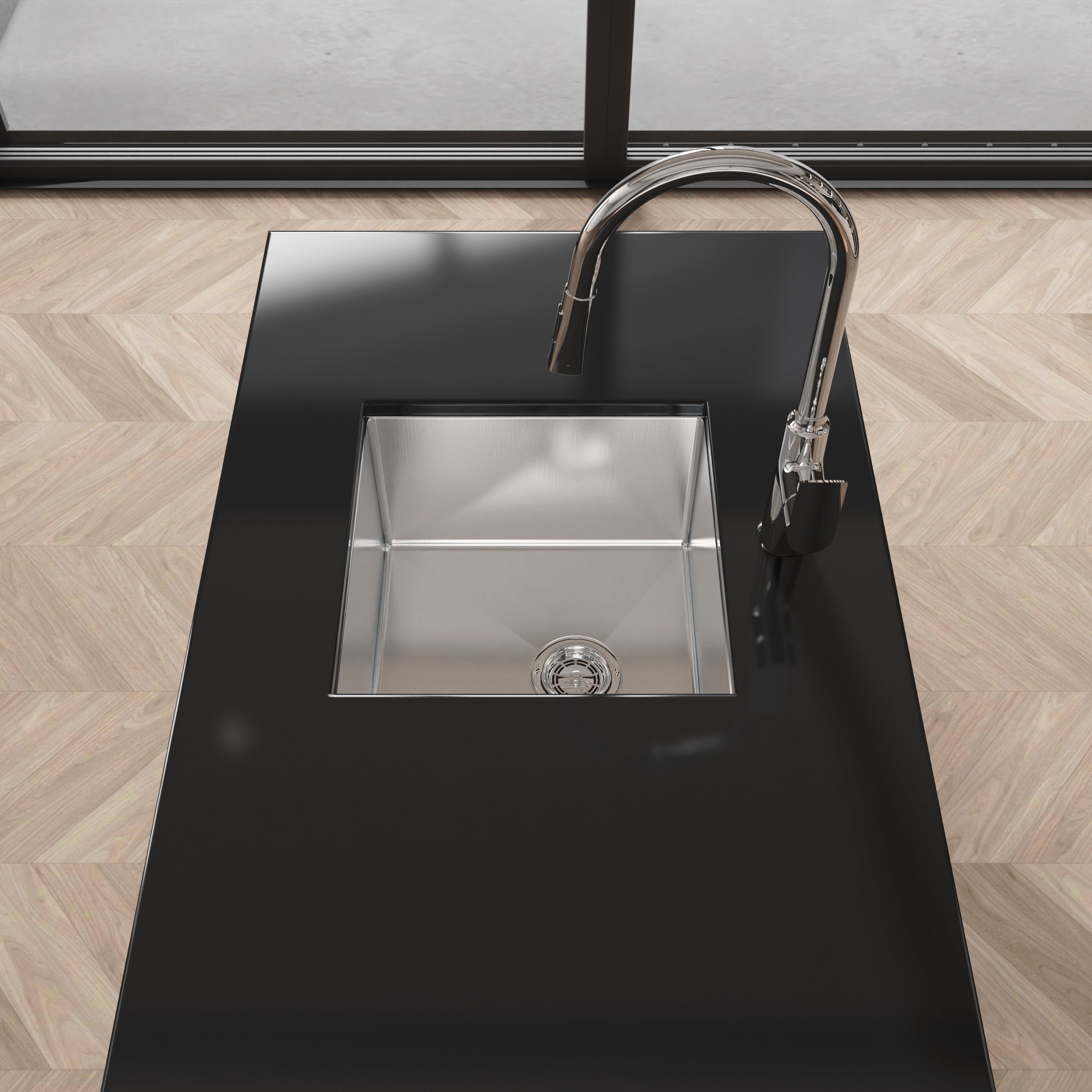 Stainless Steel Kitchen Sink - 18"x18" Single Bowl