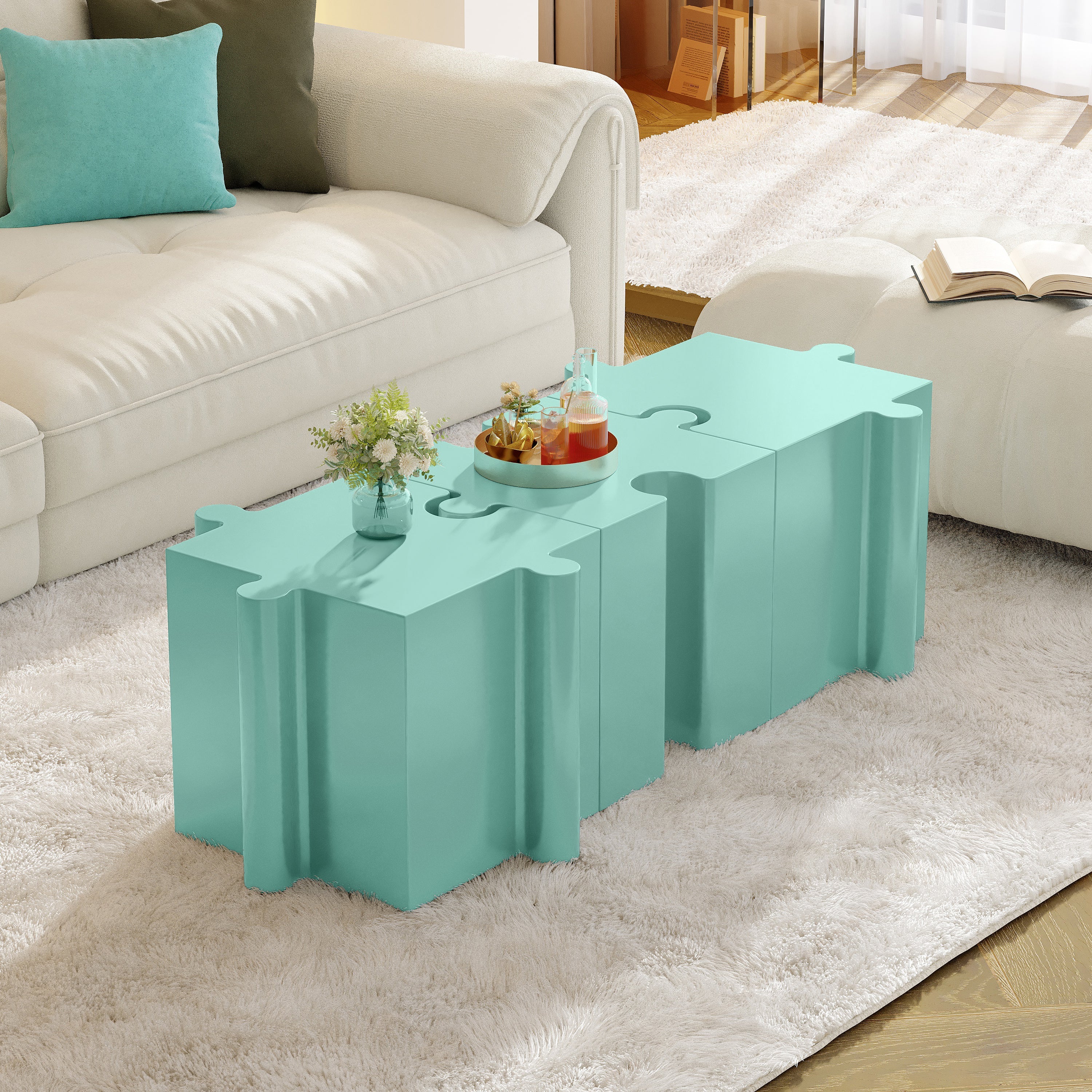 3-Piece Artistic Puzzle Table Set