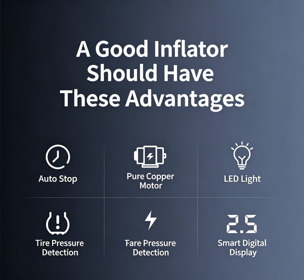 Portable Tire Inflator, 150PSI Car Air Compressor Pump Smart Digital Display With Auto Stop LED Lighting 12V Electric Tire Air Pump For Car Motorcycle Bicycle Tires And Balls