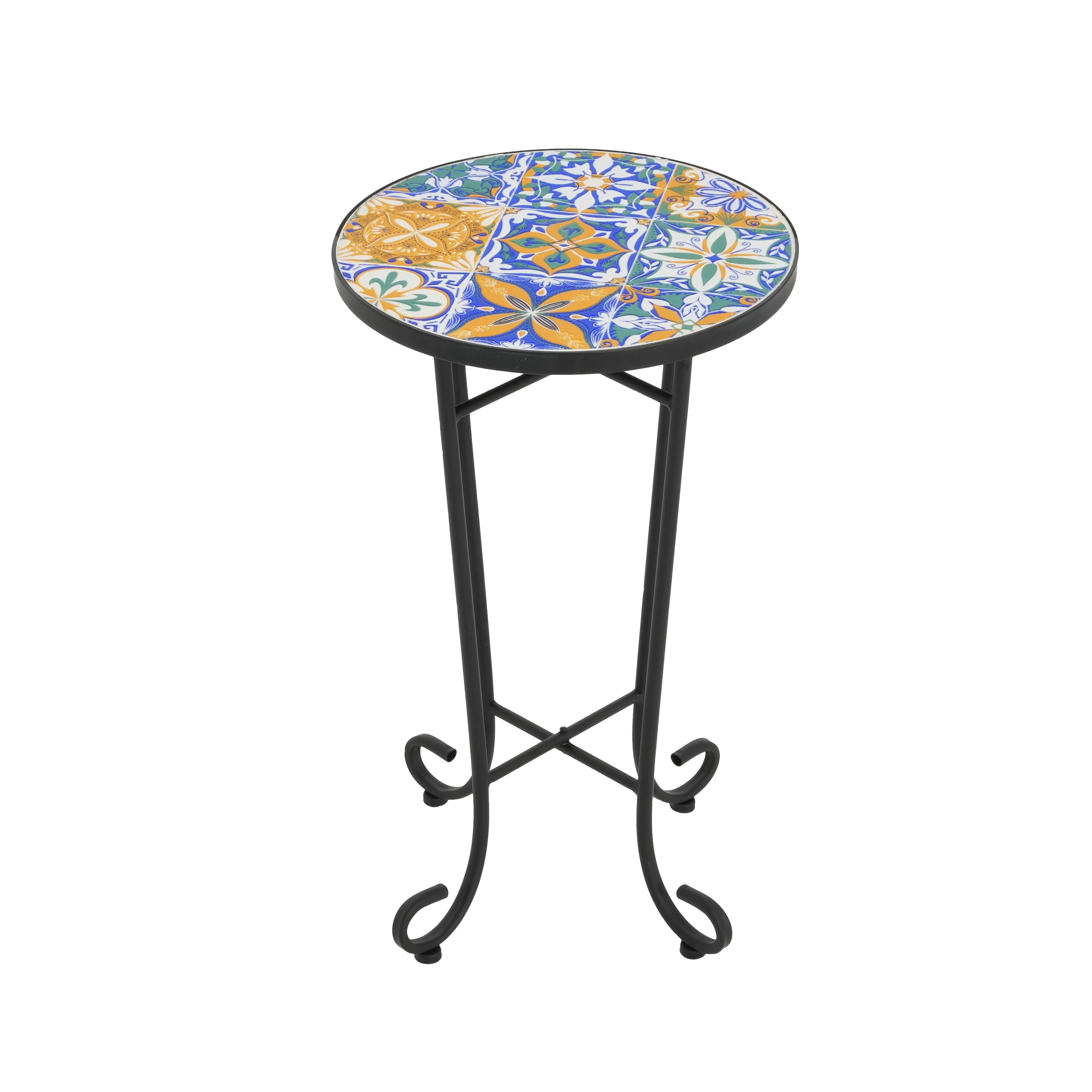Colorful Black Patio Side Table