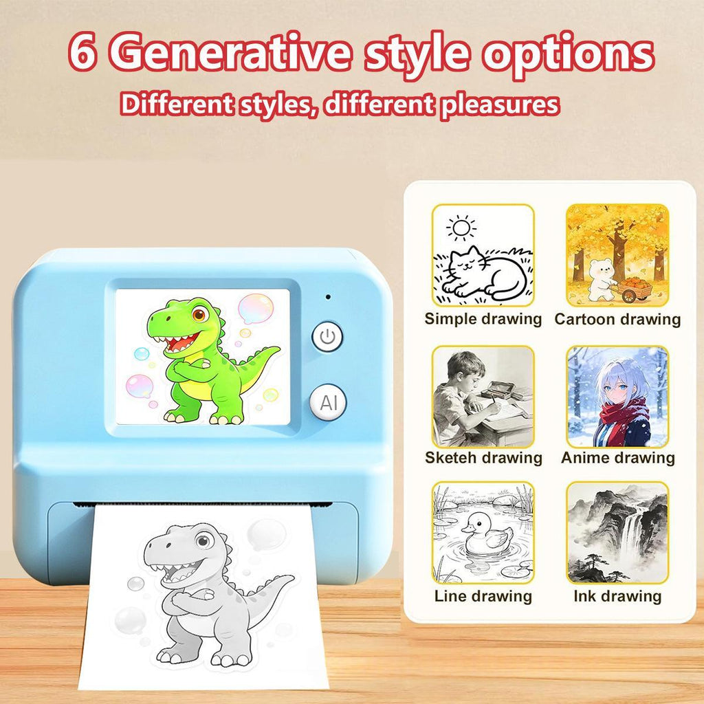 AI Voice-Powered Childrens Doodle Printer With Screen Bluetooth And Pocket-Sized Thermal Printing