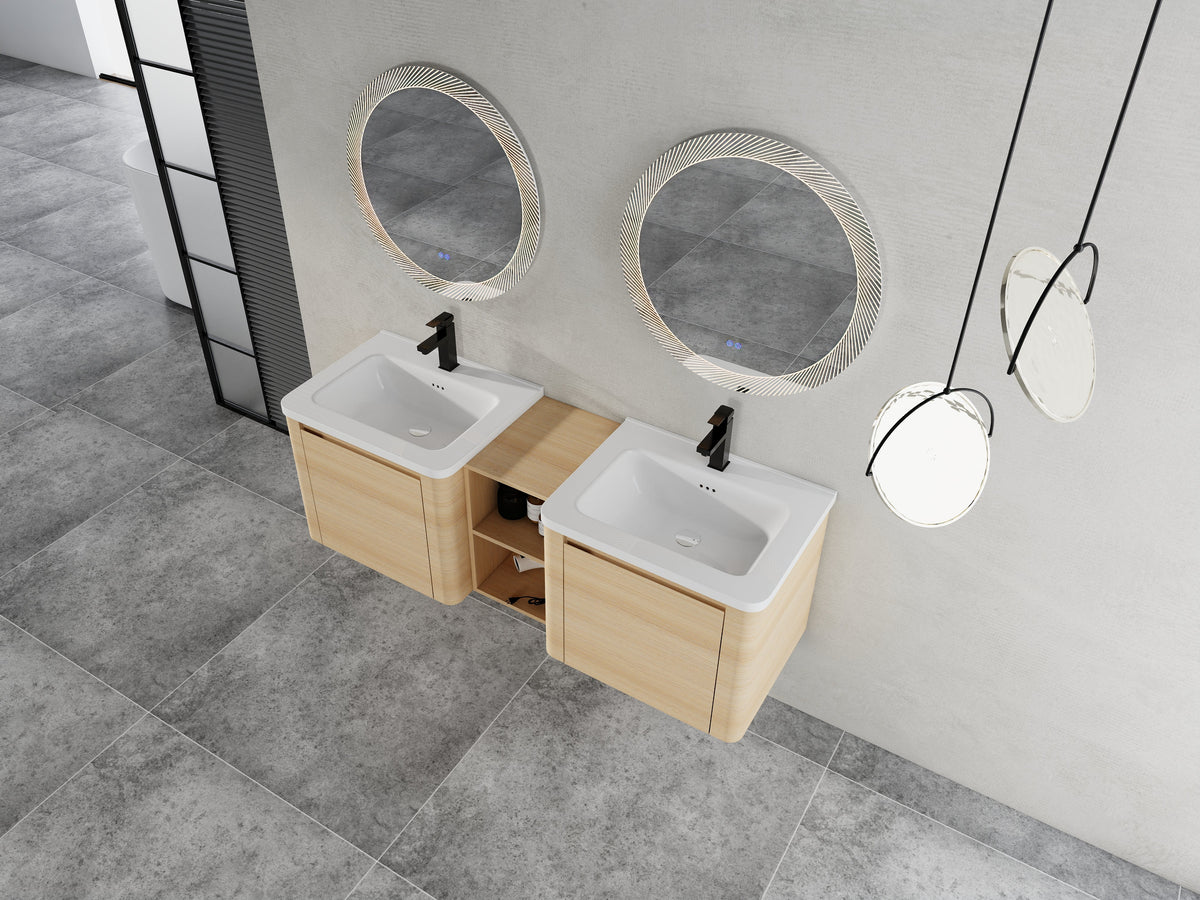 60'' Wall-Mounted Bathroom Vanity