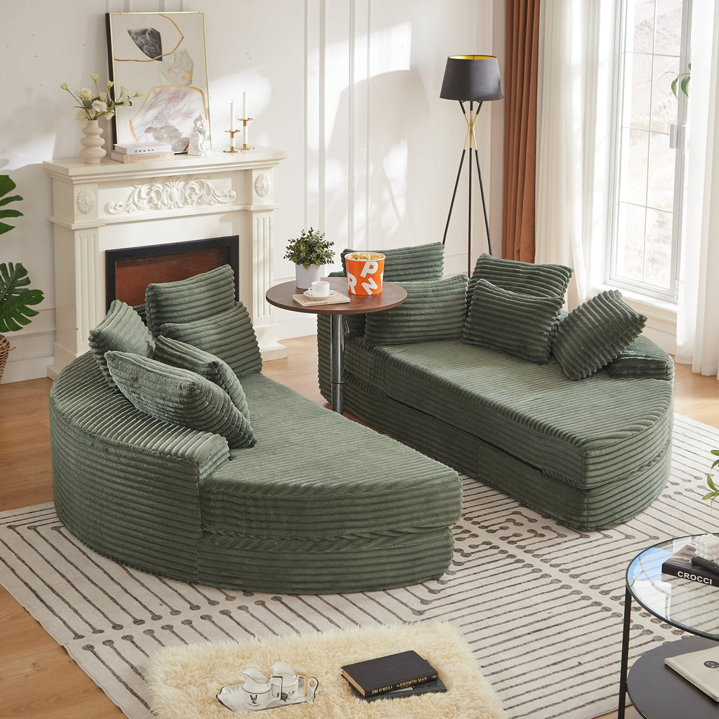 78.5-Inch Corduroy Round Oversized Recliner