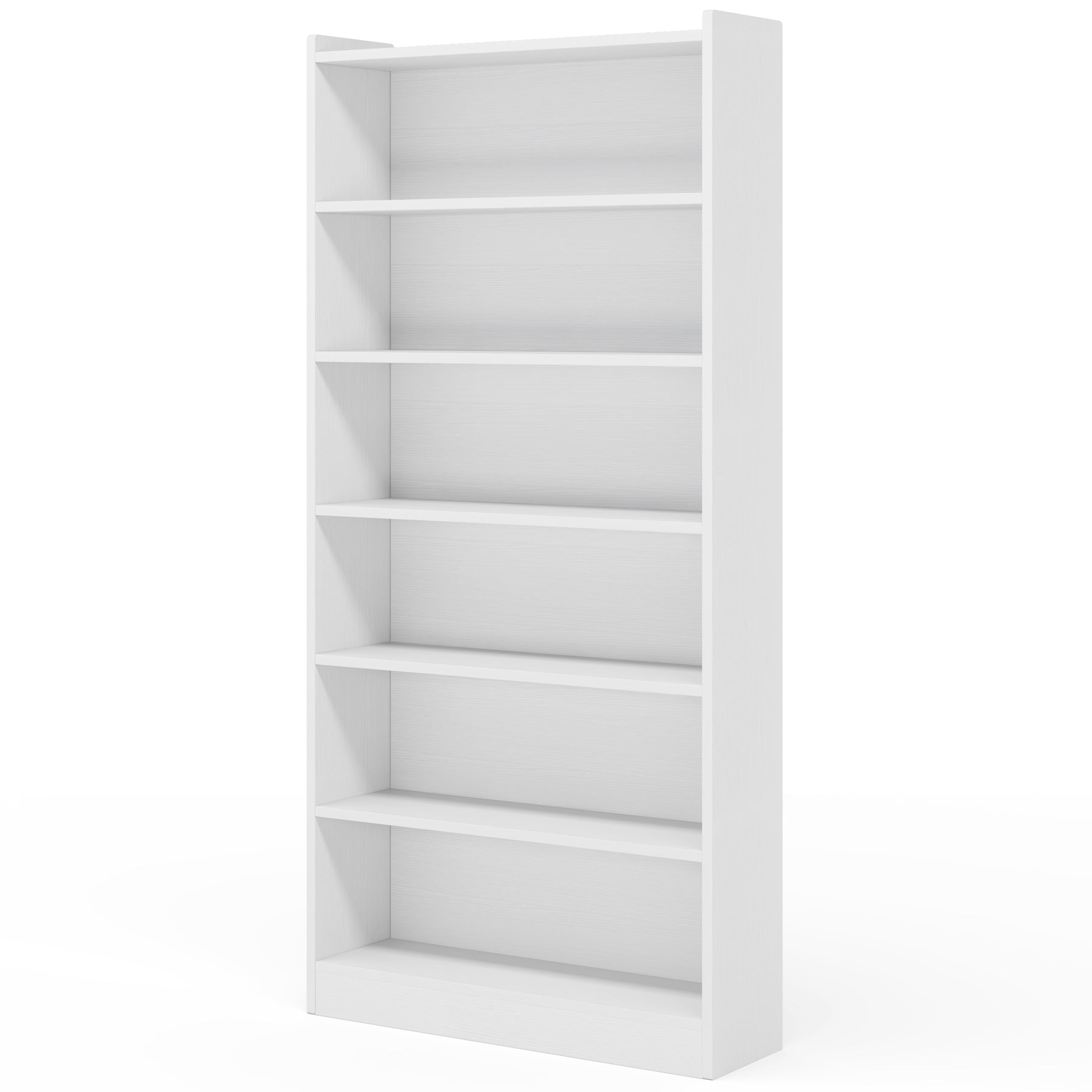 78" 7-Tier Modern White Library Bookshelf