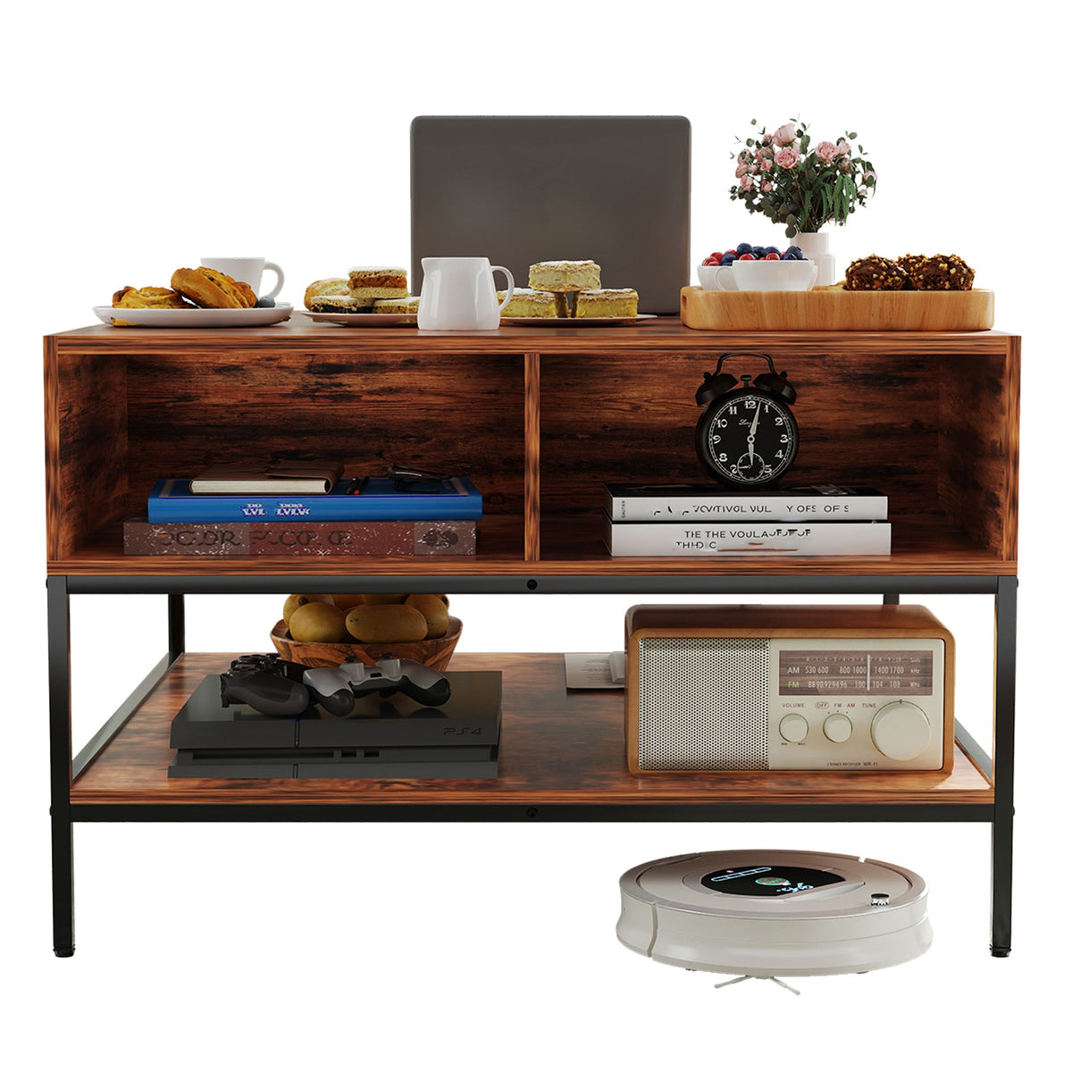 Farmhouse Flip Top Coffee Table with Storage