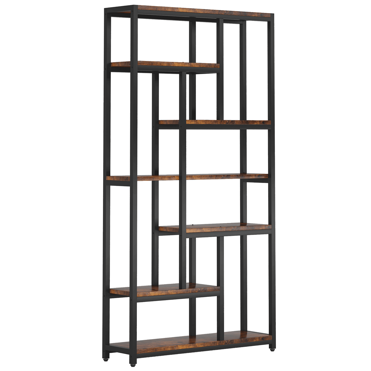 78.7" Extra Tall 7-Tier Industrial Vintage Rustic Bookcase