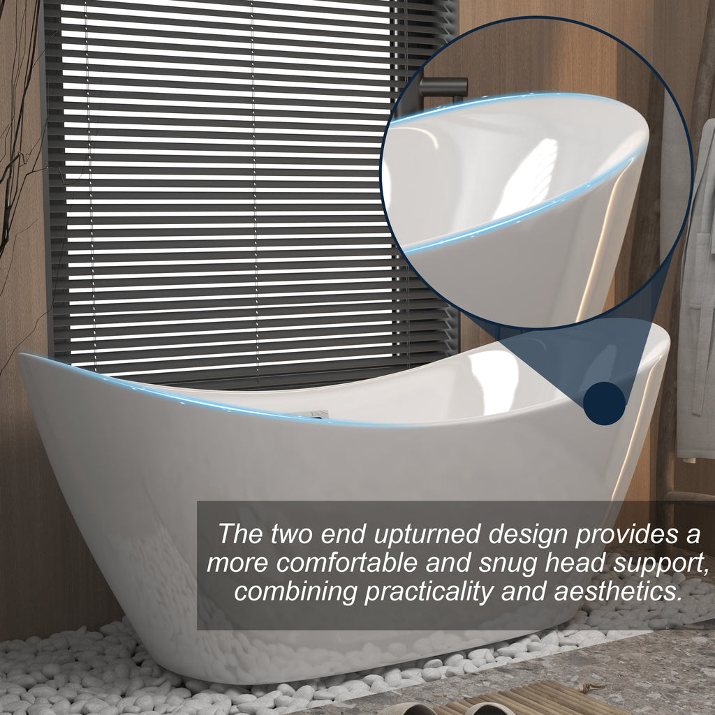 59" Acrylic Freestanding Tub - Gloss Finish