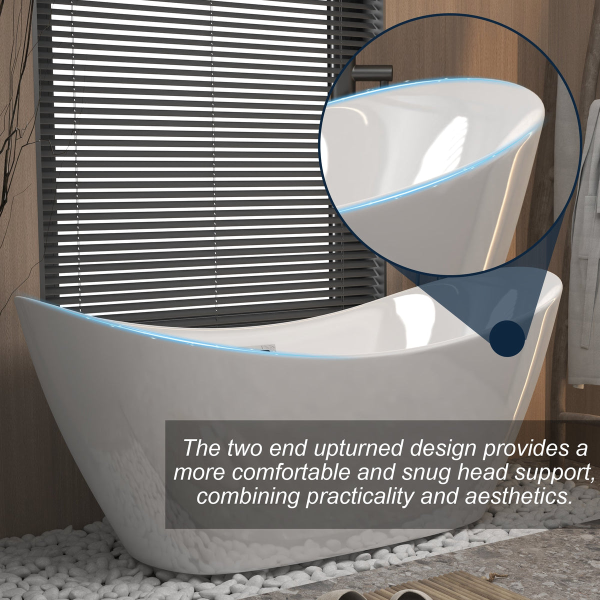 59" Acrylic Freestanding Tub - Gloss Finish