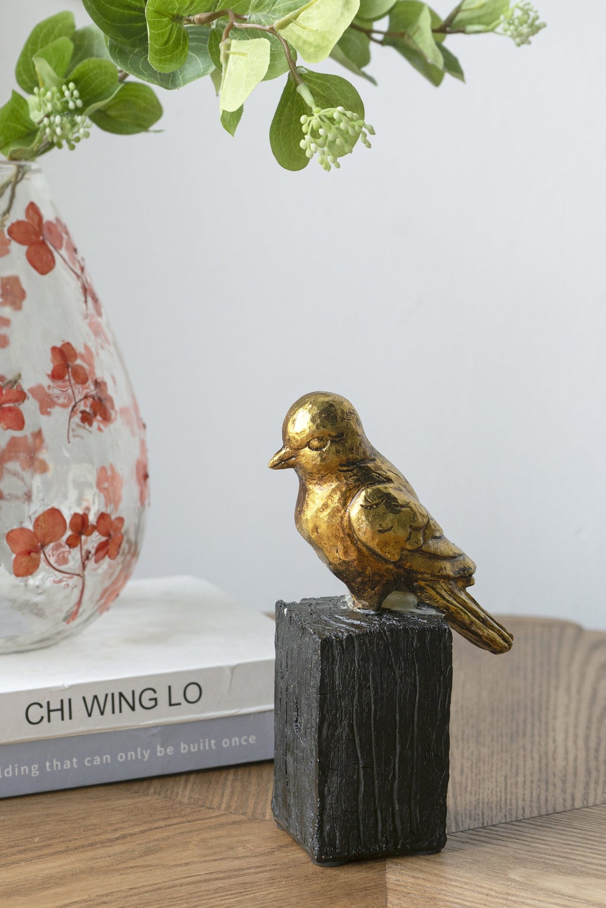 Sparrow Sculpture on Faux Branch