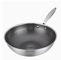 Cross-border Wholesale Wok Upgraded Household Stainless Steel Frying Pan