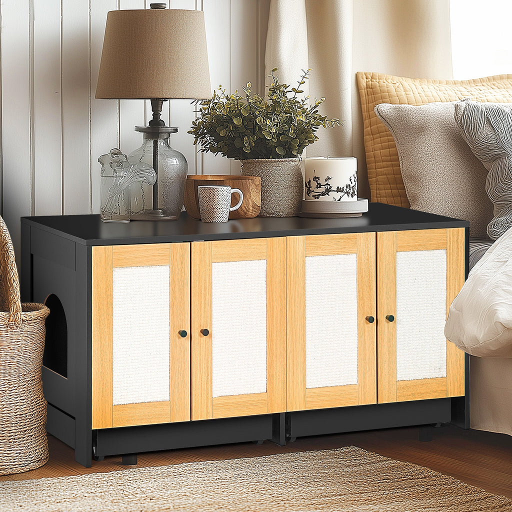 Double Litter Box Enclosure for Two Cats