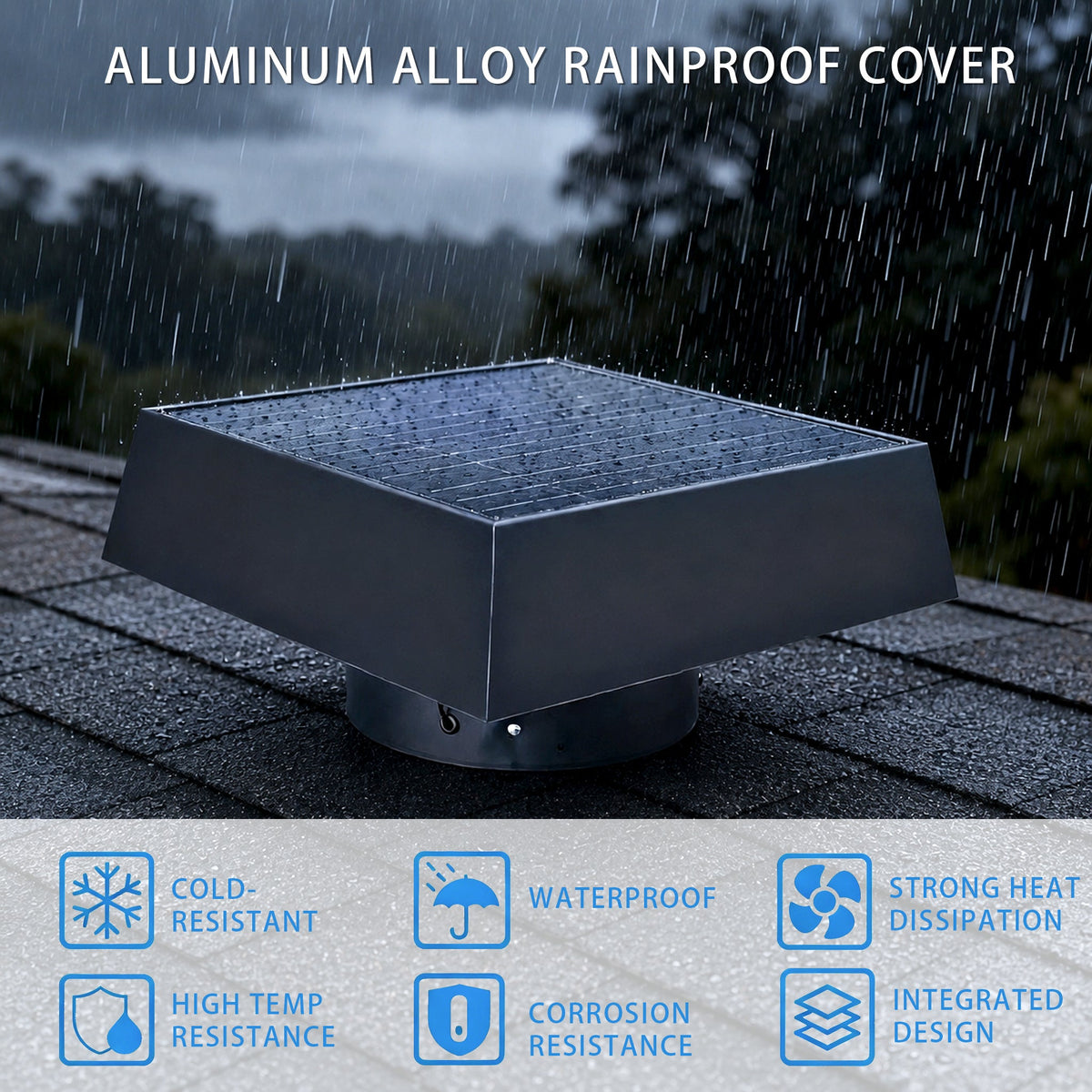 12" Flush Mount Trapezoid Solar Attic Vent