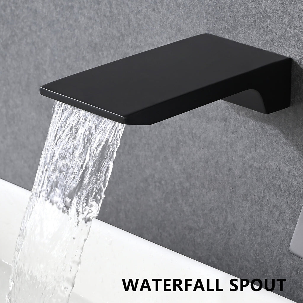 Matte Black Wall Mount Bathroom Sink Faucet