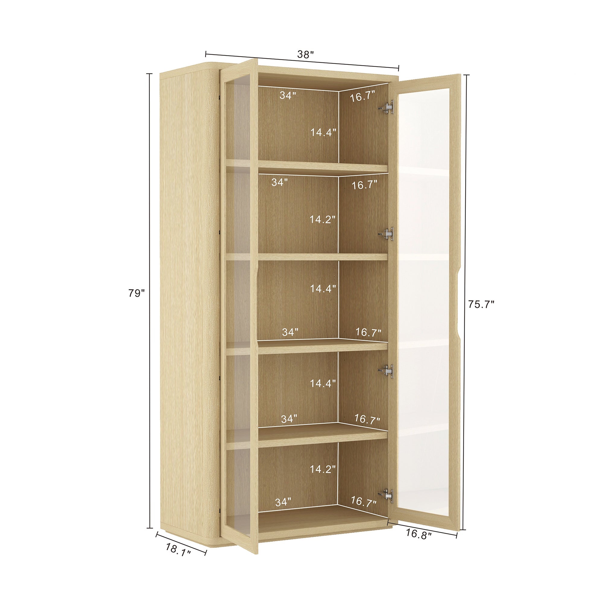 Rivington 38" Bookcase Cabinet