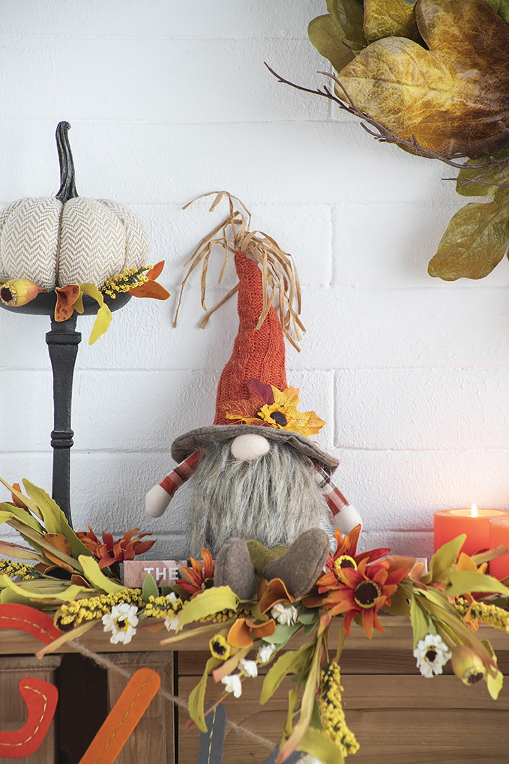 Fabric Sitting Gnome Set for Holiday Harvest Festival