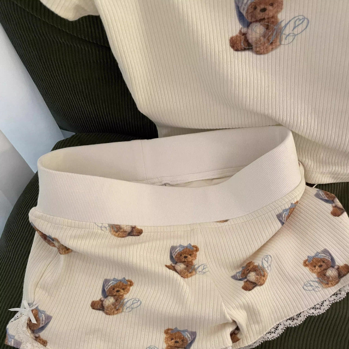 Cute Little Bear Lace Shorts Womens Summer Thin Style
