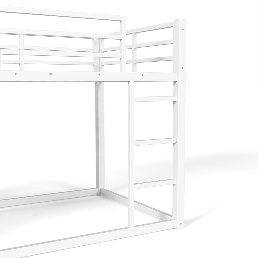 Twin Over Twin Bunk Bed with Storage Shelves and LED Lights