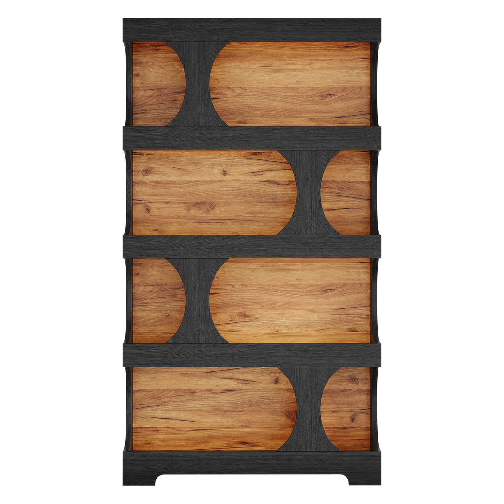 71.26" Tall 4-Tier S-Shaped Bookcase